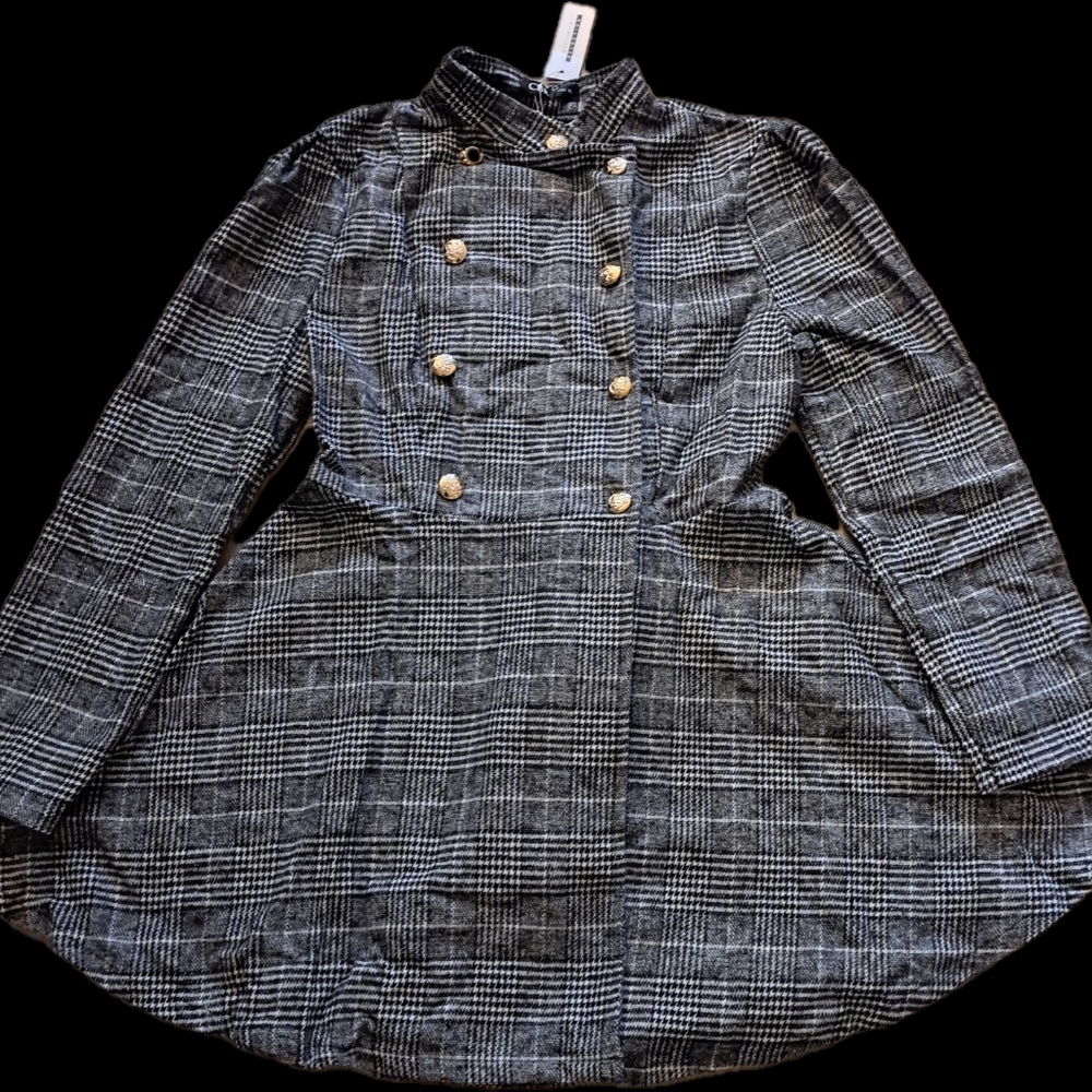 CBR Chic Boutique Rose Exclusive Selection Black White Plaid Jacket Women's XL